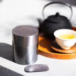 Asahi Copper Loose Tea Leaf Canister Chazutsu Tea Caddy With Caddy Spoon (Gift-Boxed) -Kai Store AsahiCopperLooseTeaLeafCanisterChazutsuTeaCaddywithCaddySpoon Gift Boxed 3