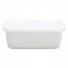 Noda Horo White Series Enamel Rectangle Deep Food Containers With Lid 2 Noda Horo White Series Enamel Rectangle Deep Food Containers With Lid -Kai Store NodaHoroWhiteSeriesEnamelRectangleDeepFoodContainerswithLid 1