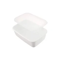 Noda Horo White Series Enamel Rectangle Deep Food Containers With Lid -Kai Store NodaHoroWhiteSeriesEnamelRectangleDeepFoodContainerswithLid 5