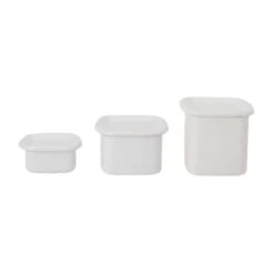 Noda Horo White Series Enamel Square Food Containers With Enamel Lid -Kai Store NodaHoroWhiteSeriesEnamelSquareFoodContainerswithEnamelLid 4