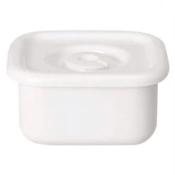 Noda Horo White Series Enamel Square Food Containers With Sealed Lid