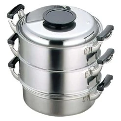 PEACH BRAND Stainless Steel Three-Tier Steamer