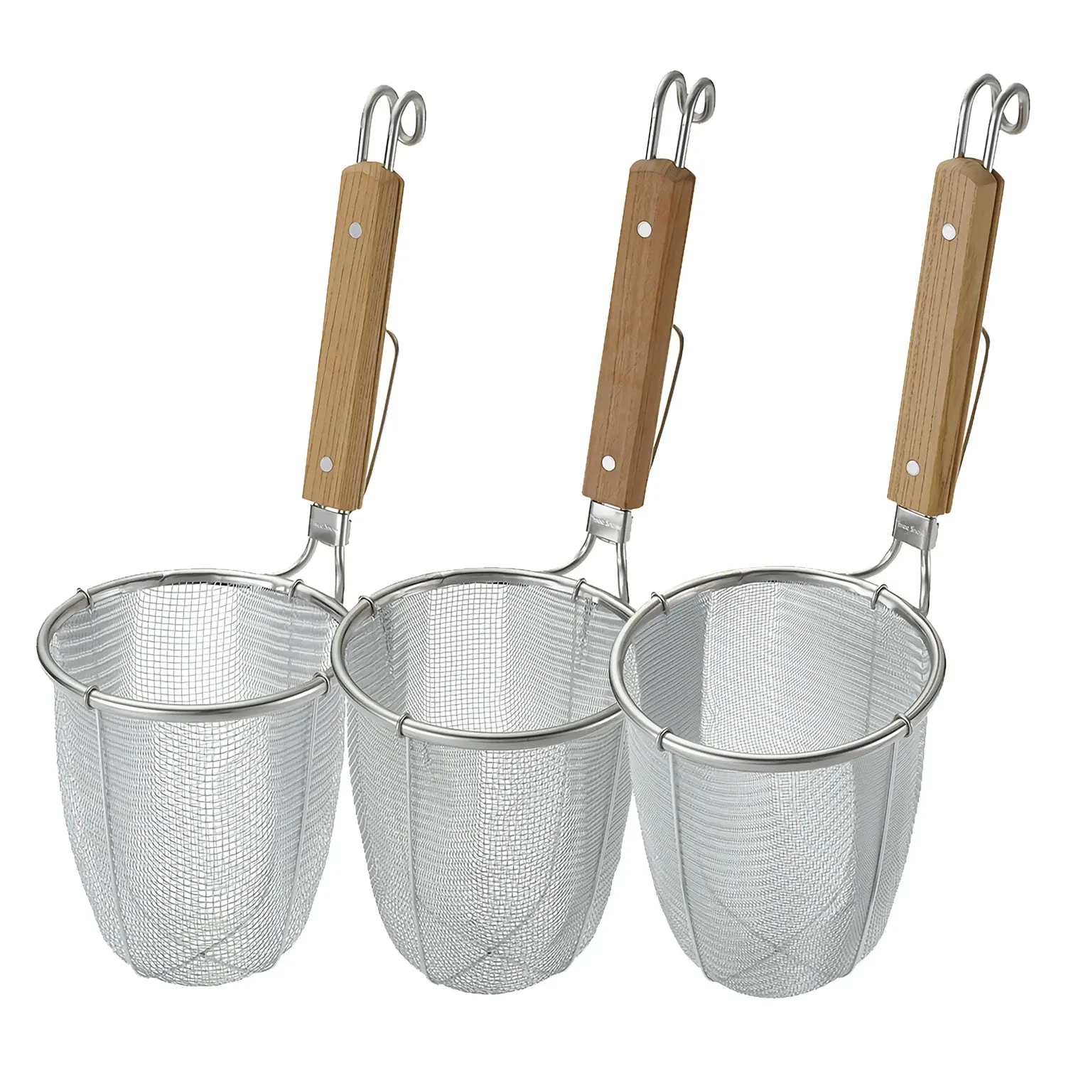 Three Snow Stainless Steel Deep Ramen Tebo Noodle Strainer Round Base 4 Three Snow Stainless Steel Deep Ramen Tebo Noodle Strainer Round Base - Image 2