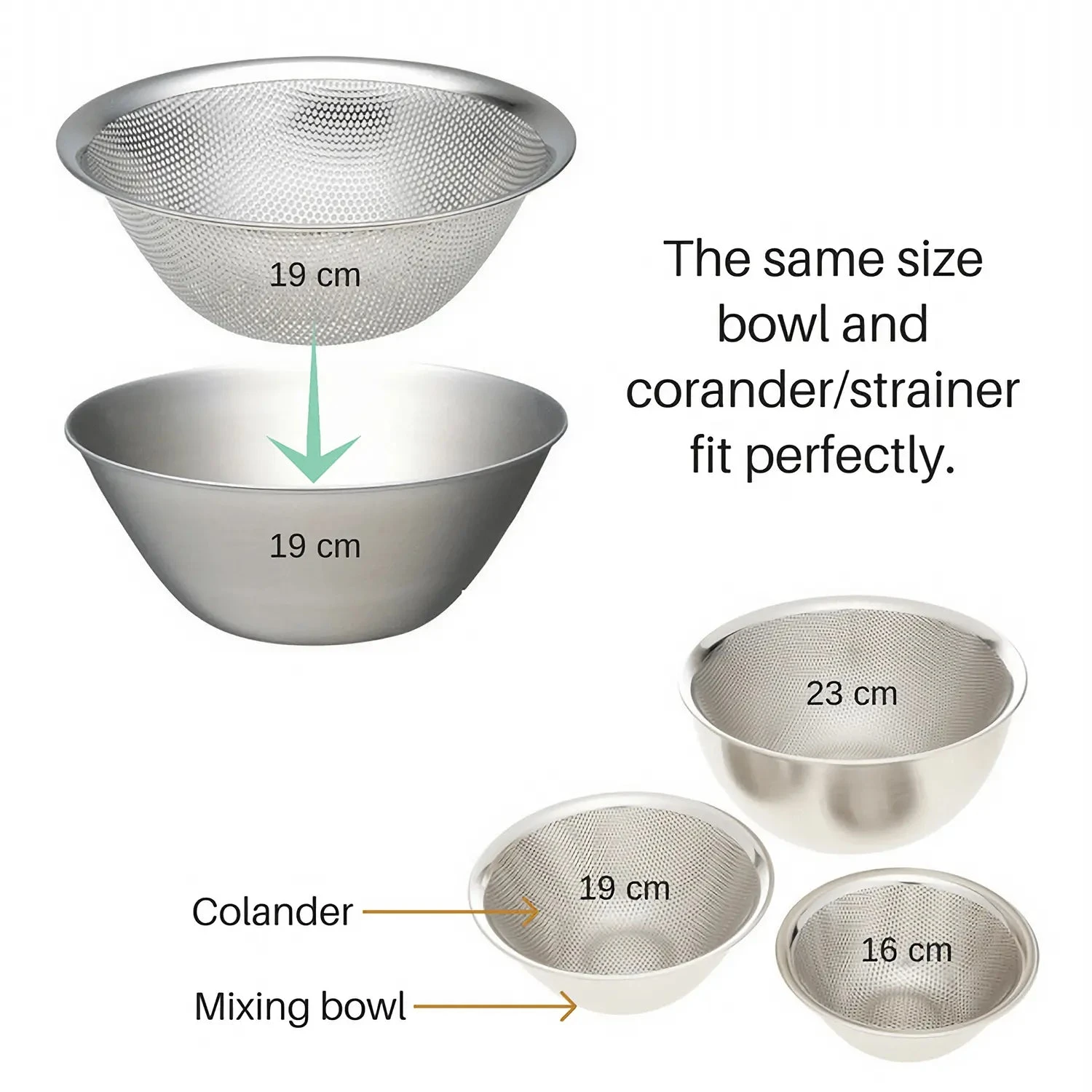Sori Yanagi Stainless Steel Perforated Colander 6 Sori Yanagi Stainless Steel Perforated Colander - Image 4
