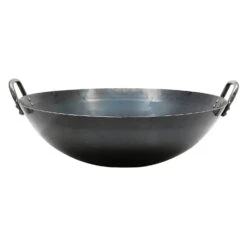 Yamada Hammered Iron Double-Handle Deep Wok (1.2mm Thickness) -Kai Store YamadaHammeredIronDouble HandleDeepWok 1.2mmThickness 3