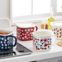 Yutaka Horo Enameled Multi Square Pot Fluffy Flower -Kai Store YutakaHoroEnameledMultiSquarePot 2