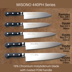 Misono 440PH Gyuto Knife With POM Handle -Kai Store misono 440ph gyuto knife with pom handle gyuto knives 954971291675