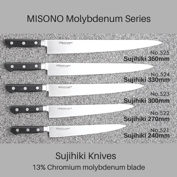 Misono Molybdenum Sujihiki Knife 7 Misono Molybdenum Sujihiki Knife - Image 5