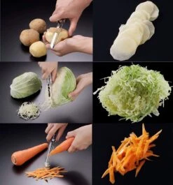 SUNCRAFT Sharpened Swivel Peeler -Kai Store suncraft stainless steel sharpened swivel peeler with blade guard peelers 22459164751