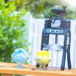 Swan Cast Iron Manual Shaved Ice Machine Black -Kai Store swan cast iron manual shaved ice machine black 100427 5